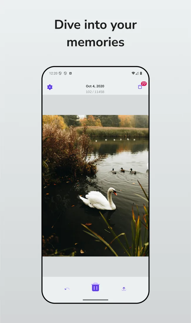 Memories mode displaying a photo from the gallery